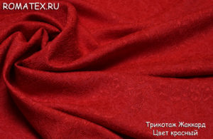 Ткань для жакета Трикотаж жаккард цвет красный
