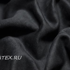 Ткань курточная Замша на трикотаже цвет чёрный