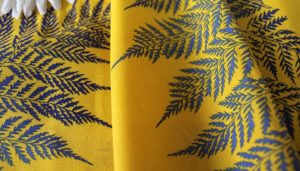 Ткань для постельного белья Лен Папоротник цвет Желтый