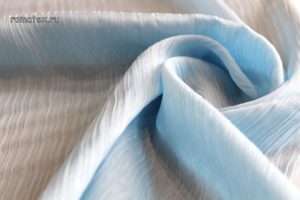 Ткань синтетический Шелк плиссе светло-голубой