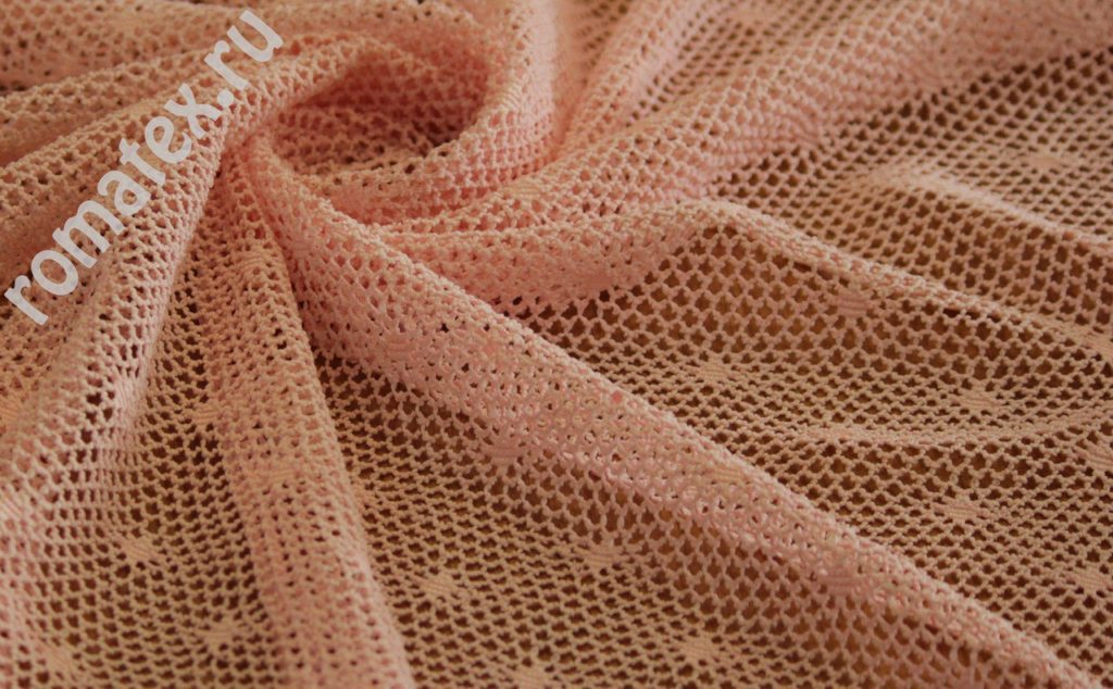 Ткань сетка «ажур» цвет персиковый