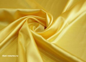 Ткань Шелк Атлас стрейч цвет желтый